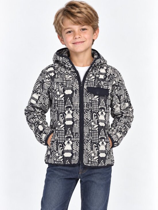 Patagonia Other - Patagonia Boys’ Black & White Print Hooded Jacket